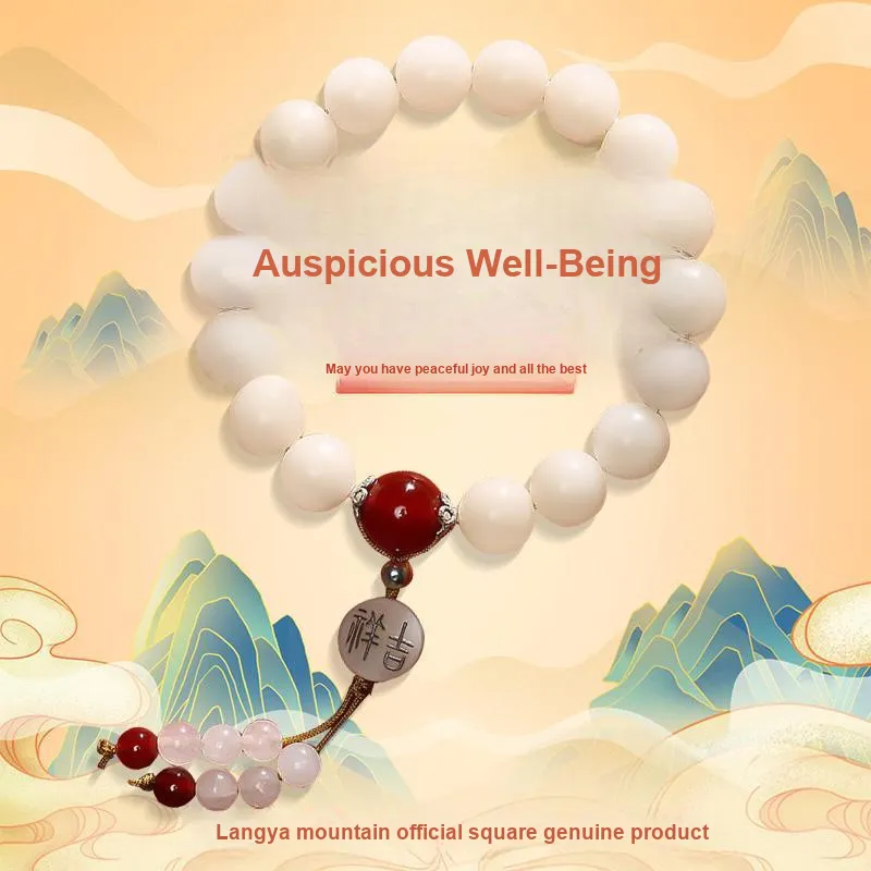ZUIWENGLANGYASHANWENCHUANG White Jade Bodhi Bracelets Unisex-3