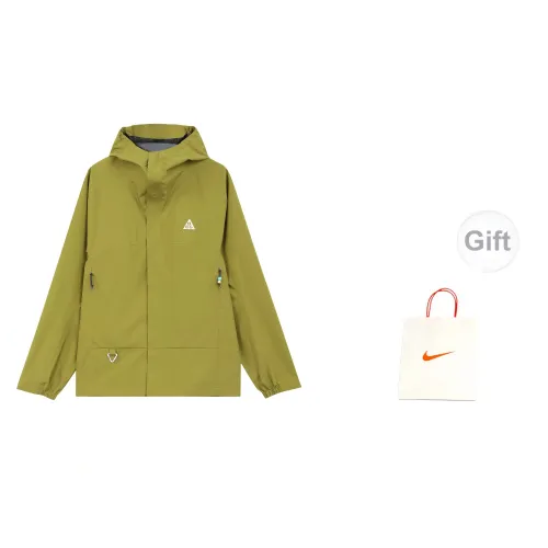 Nike Jackets Men Dark Khaki Fabric+Gift Bag