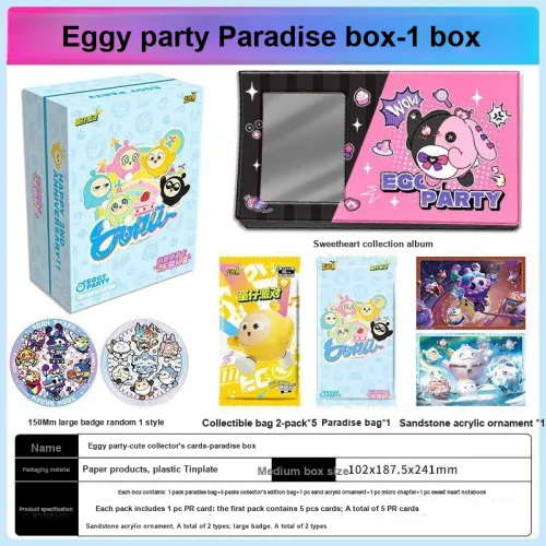 KAYOU x Egg Party Парк развлечений Коробка Милый Коллекционный Картина IP Аниме Карточки 1 Коробка Упаковка
