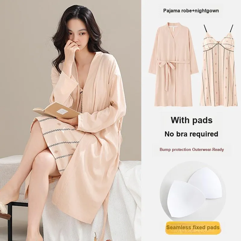 FENTENGCARE Pajama Set Women's Apricot-4