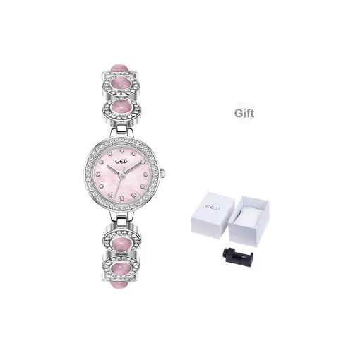 GEDI Кварцевый механизм сплав ремешок женские часы розовый циферблат