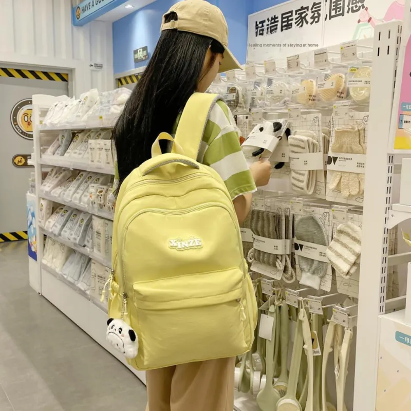 WICKBUEN Nylon Backpack Regular Unisex White/Black/Purple/Yellow/Blue-12