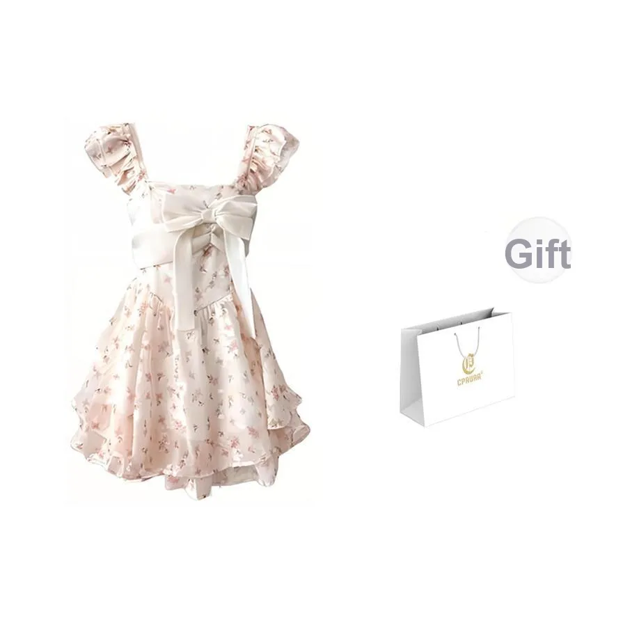 CPAURA Короткий рукав Платье Женское Цветочное