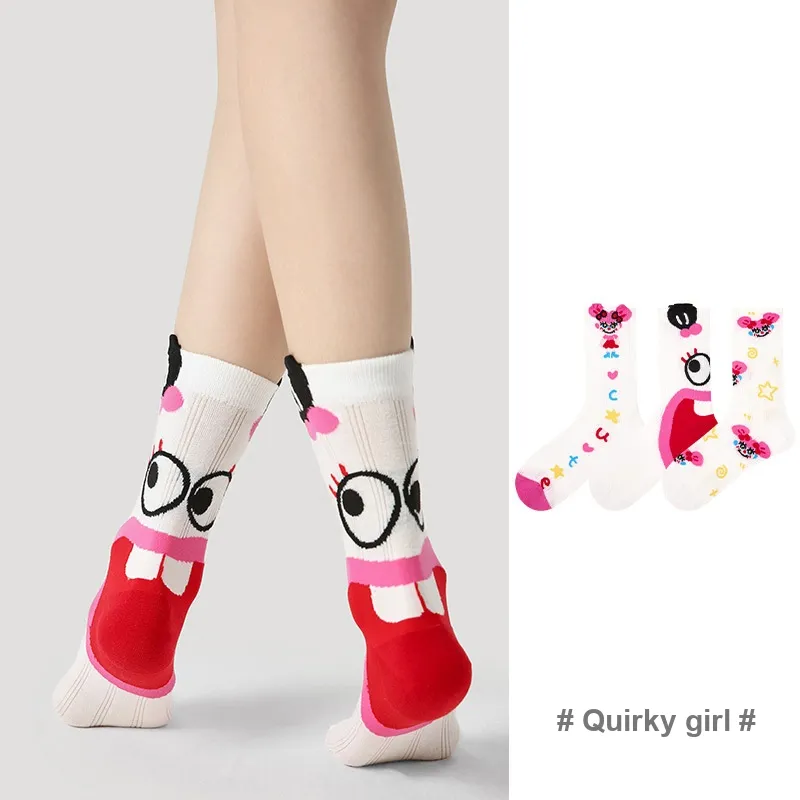 Vine Color Mid Calf Socks Unisex Funny Girl-1