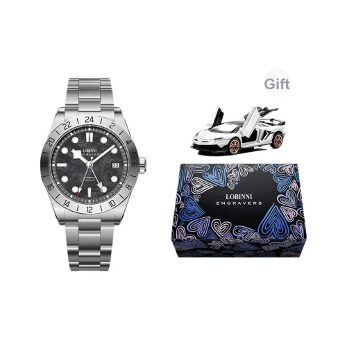 LOBINNI L Автоматический Механический Механизм Мужские Часы 40 мм Черный