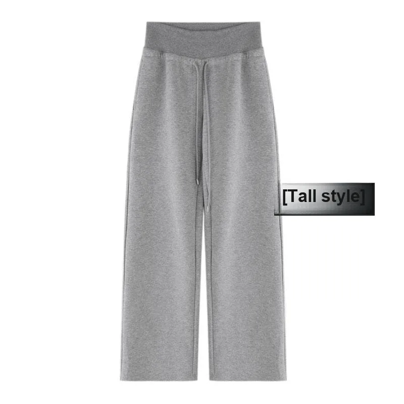 KALULI Spring Fall Casual Wide Leg Pants Sweatpants Women's Gray Black-19
