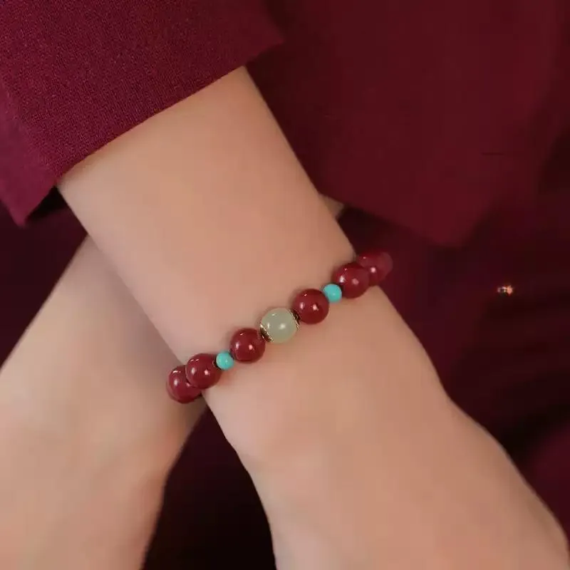 MAGICPOLE Reconstructed Cinnabar Bracelets Women's-2