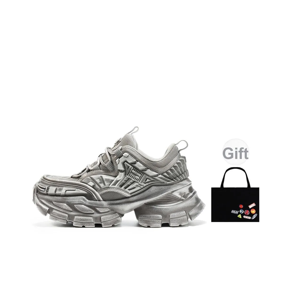 OGR Universe Carbon Blade Collection Низкий топ массивные кроссовки унисекс серый ограниченная серия разрушенный