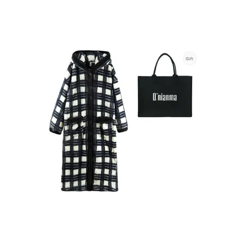 Q'NIANMA Сон Robe Женская Сумка для покупок Черно-белая Клетка