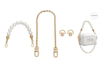 Lan Bao Fan Alloy Metal Bag Accessory Pearl Chain Women's Gold-Tone