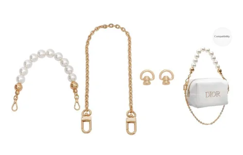 Lan Bao Fan Alloy Metal Bag Accessory Pearl Chain Women's Gold-Tone
