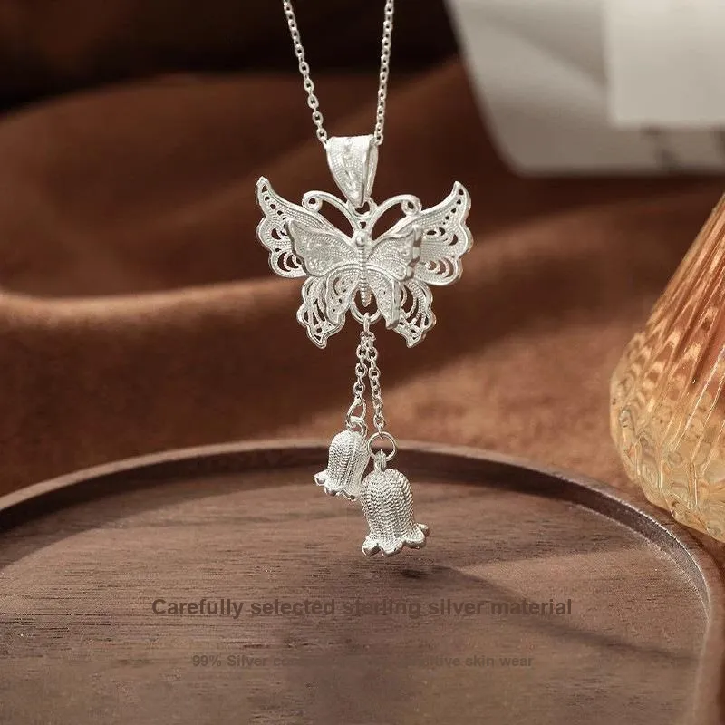 KLFOOK 999 Fine Silver Necklaces Women's-2
