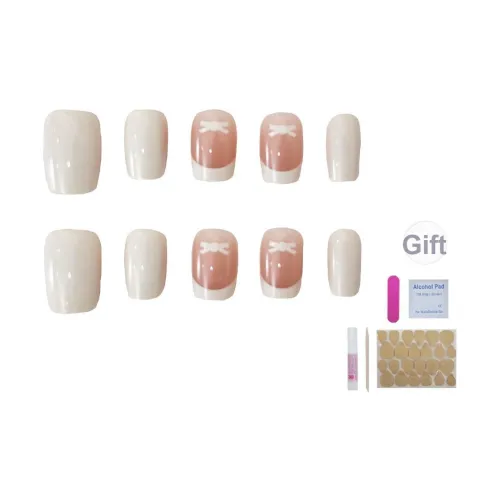 UNSEKI Айвори Французский Sweetheart Стиль Instagram False Nail Короткий LADDER Розовый Белый Jump Цвет Милый