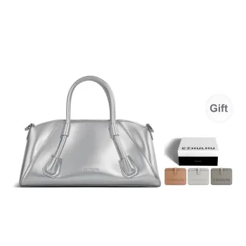Cthulhu Cow Leather Diagonal Handbag Crossbody Bag Medium Size Unisex Coffee/Silver