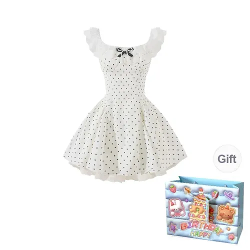 Gentle Welcome Slip Dress Women's White Polka Dot