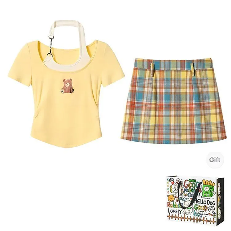 ZVJH Two Piece Skirt Sets Women's-0