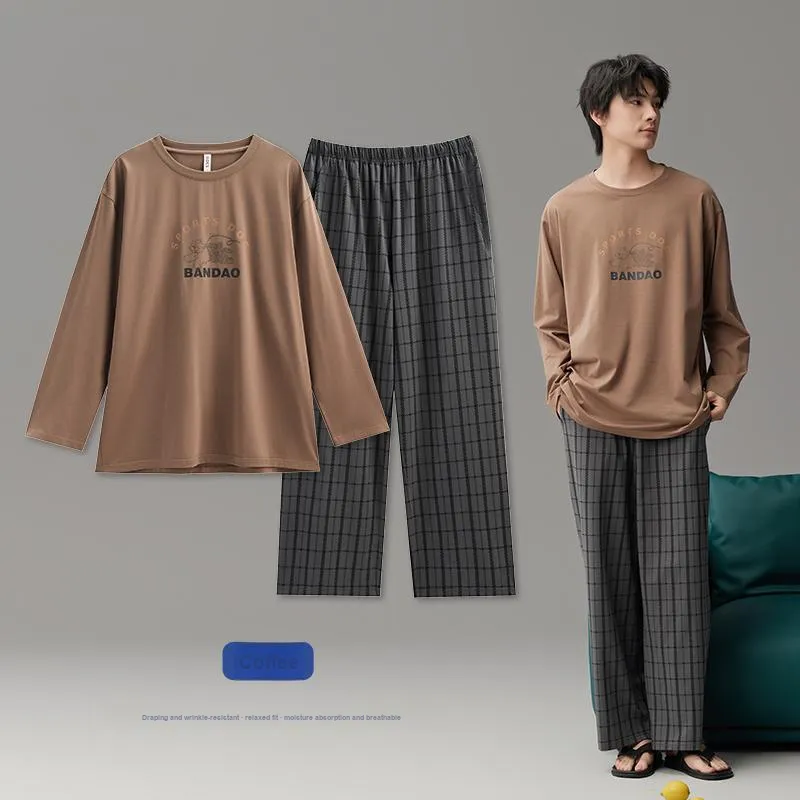 Peninsula City Pajama Set Effortless Sleep Men's Coffee-1