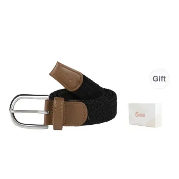 15 MINS Lazy Person BI-Ready No-Hole Elastic Belt Woven Pants Belt Korean Style Belt Unisex Black 3.35cm