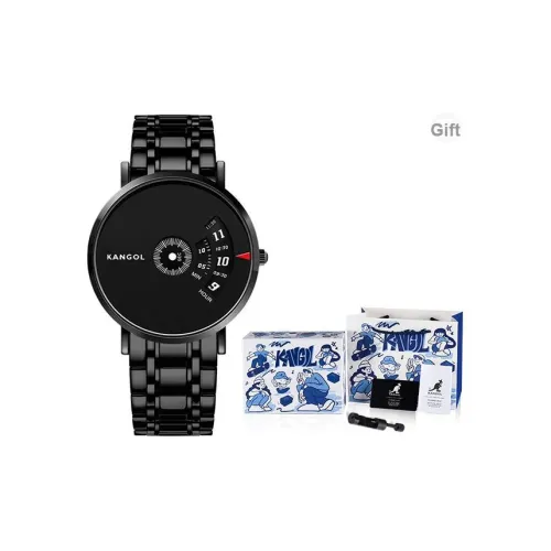 KANGOL Кварцевый механизм металлический ремешок унисекс черный циферблат