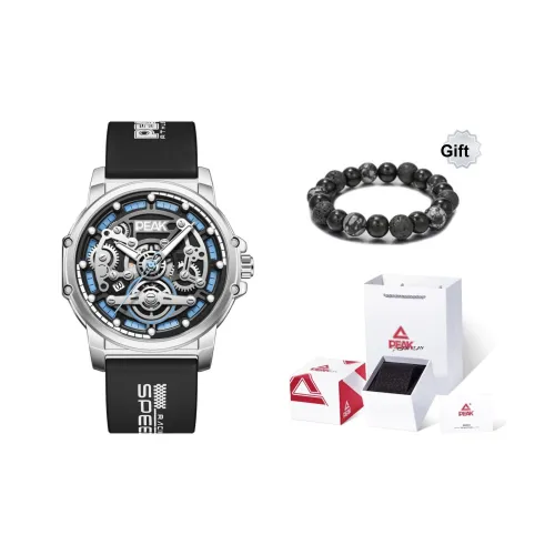 PEAK Guardian Collection Кварцевый механизм Силиконовый ремешок Часы Мужские Черный циферблат
