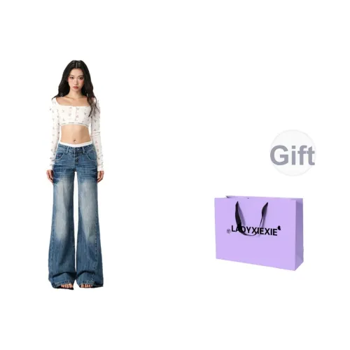 LADYXIEXIE Светло-синие женские джинсы