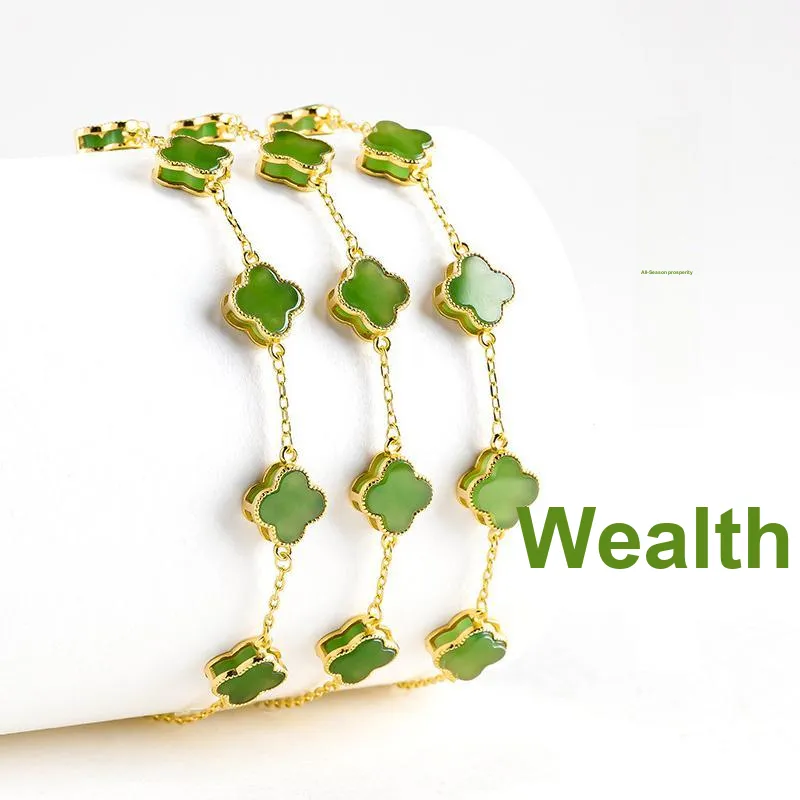 Long Fu Hetian Jade Bracelets Jasper Women's-1