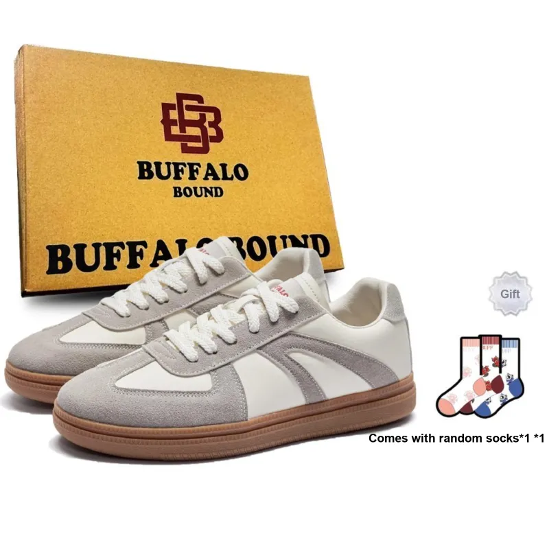 BUFFALO BOUND Slip Resistant Low Top Training Shoes Unisex White Gray-6