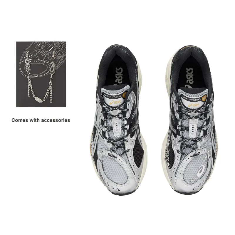 Asics GEL Nimbus 10.1 Low Top Casual Running Shoes Unisex Silver Black Brown-1