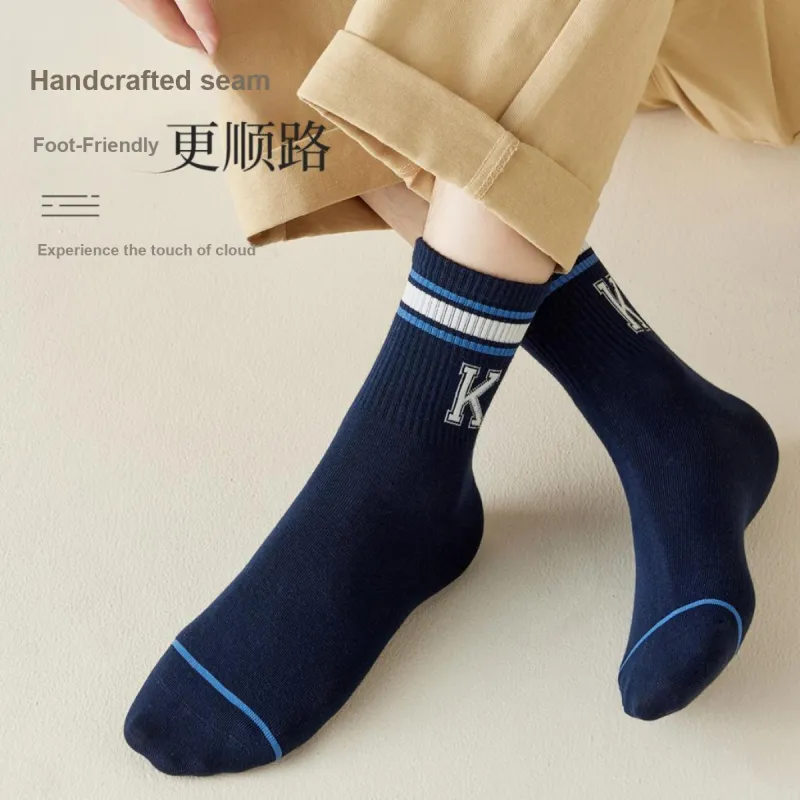 MIIOW Mid Calf Socks Men's 5 Pack Mixed Color-4