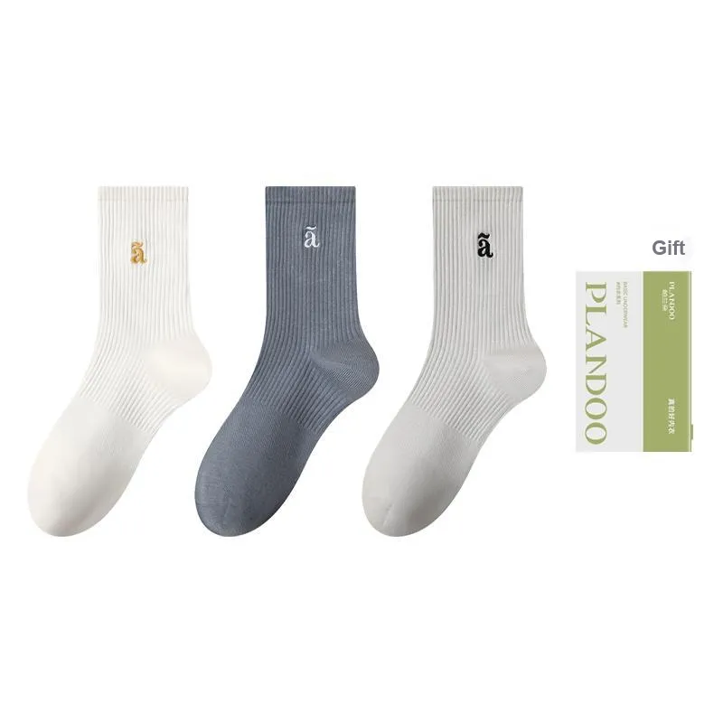 PLANDOO Mid Calf Socks Men's Box Of 3 Pairs-11