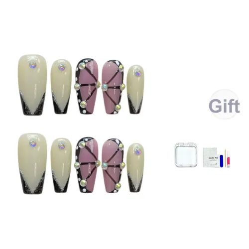 JINGCHANXUE Черный Бабочка Cyberpunk Цветной страз False Nail Средний LADDER Западный Jump Цвет Мелкие блестки 16mm