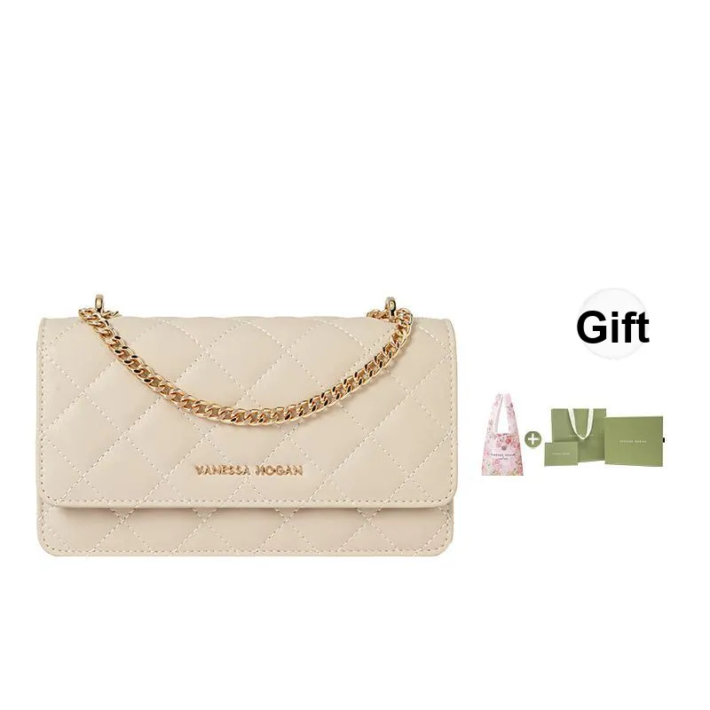 VANESSA HOGAN Lingge Series Fabric Women's Bag, Chain Bag, Crossbody Bag Trumpets Women's Black/Blue/Gray/Ecru