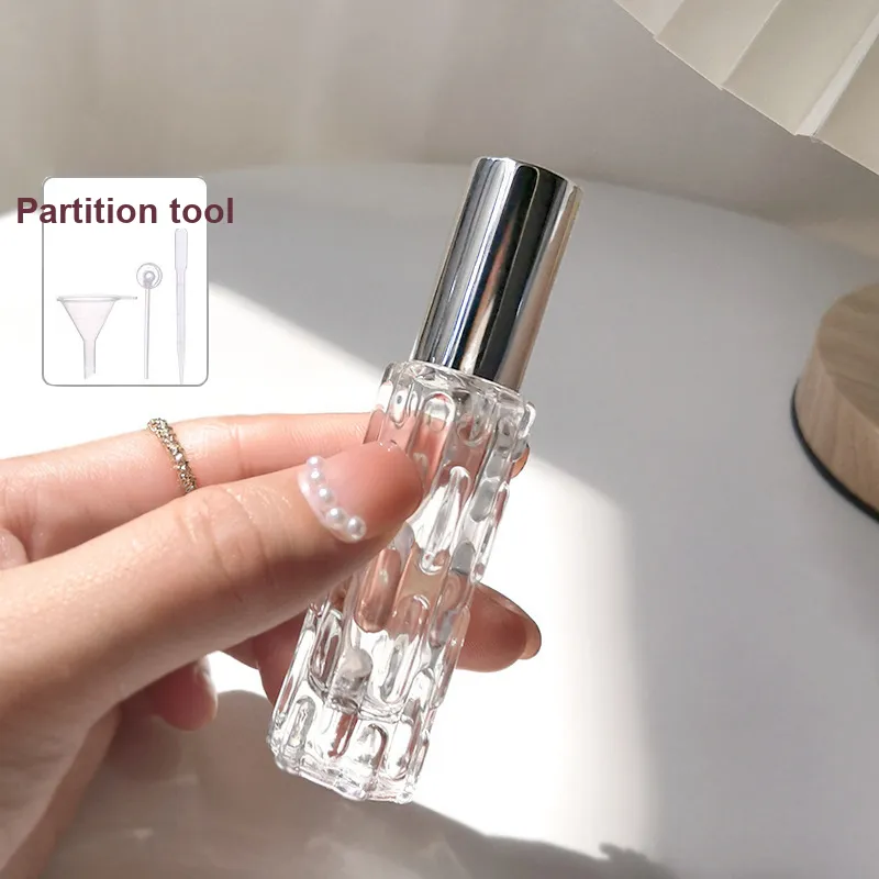 JIAOXUEFEI Perfume Mini Bottles High-End Portable 10ml Sample Glass Press Spray Bottle Empty Bottle Dividing Magic Tool-9