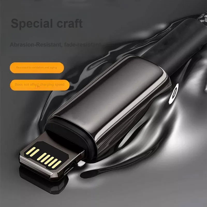 OENJT Apple Cable PD27W Fast Charge Woven Rope 2 Meters Type C To Lightning Compatibility IPhone8/X/XR/12/13/14/iPad-3