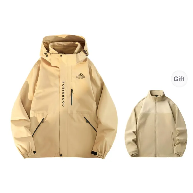ROBINHOOD Water Resistant Windproof Breathable Wear Resistant Warm Windbreaker Jacket Unisex-10
