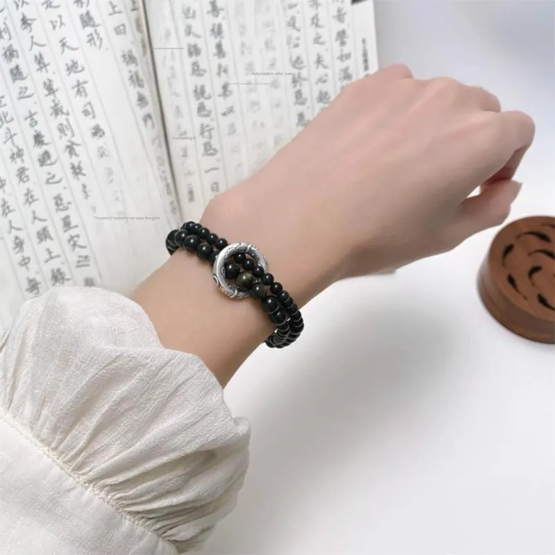 Red All Year Round Obsidian Jade Bracelets Unisex-1