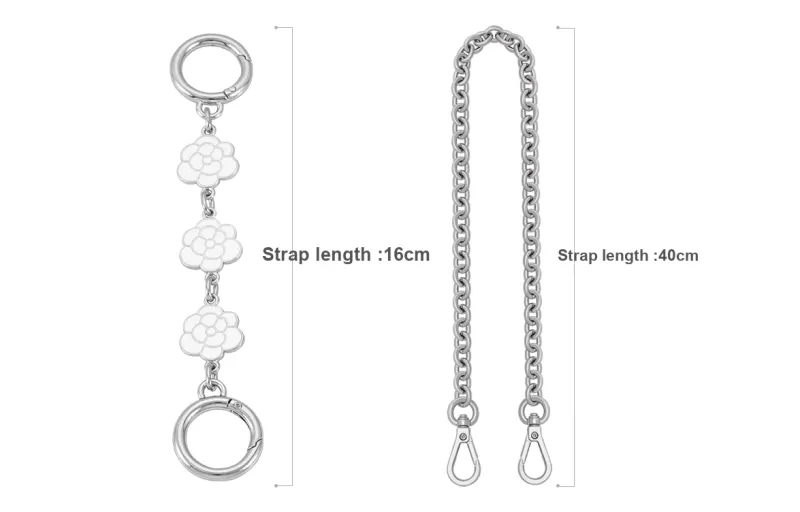 Lan Bao Fan Alloy Metal Bag Accessory Bag Strap Unisex Silver-6