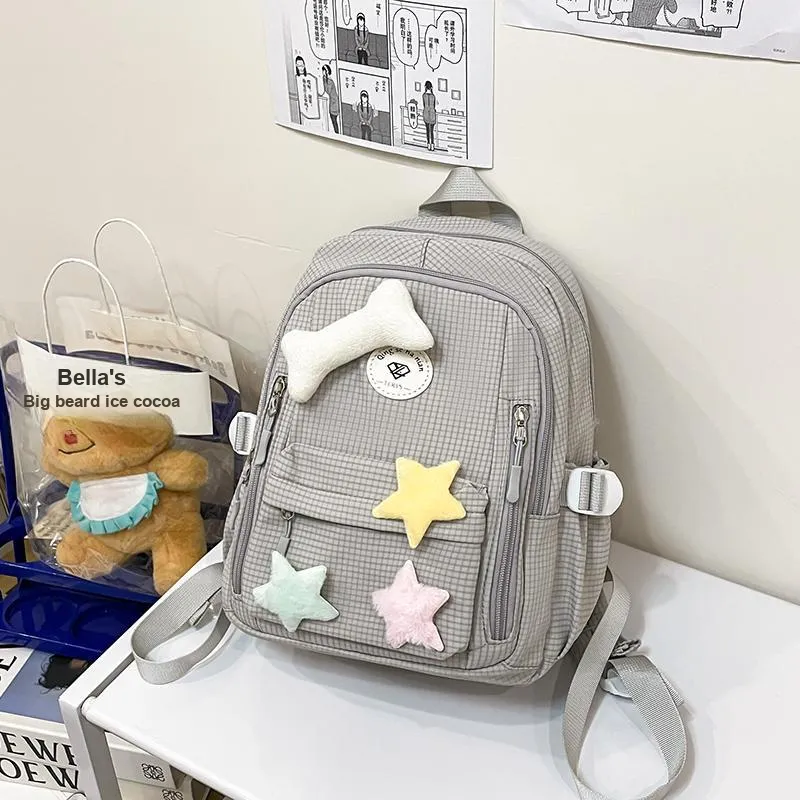 Yalu Nylon Backpack Women's White/Gray/Purple/Green/Yellow-4