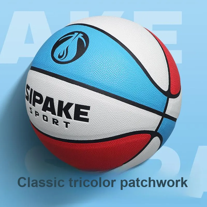 SIPAKESPORT PU Basketball Red Blue White Size 7 Training Unisex-5