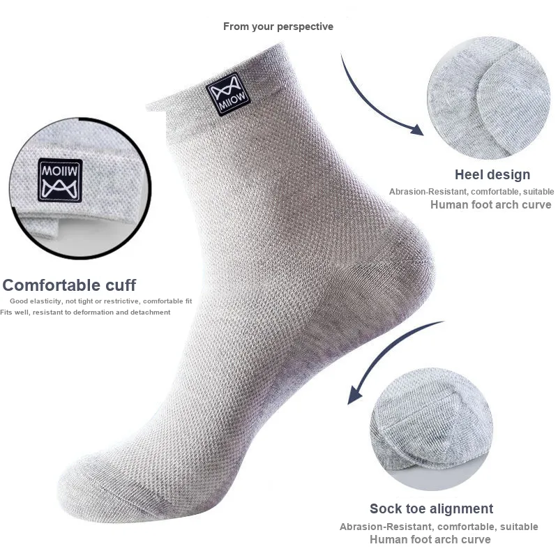 MIIOW Mid Calf Socks Men's Shopping Bag 5 Pack-6
