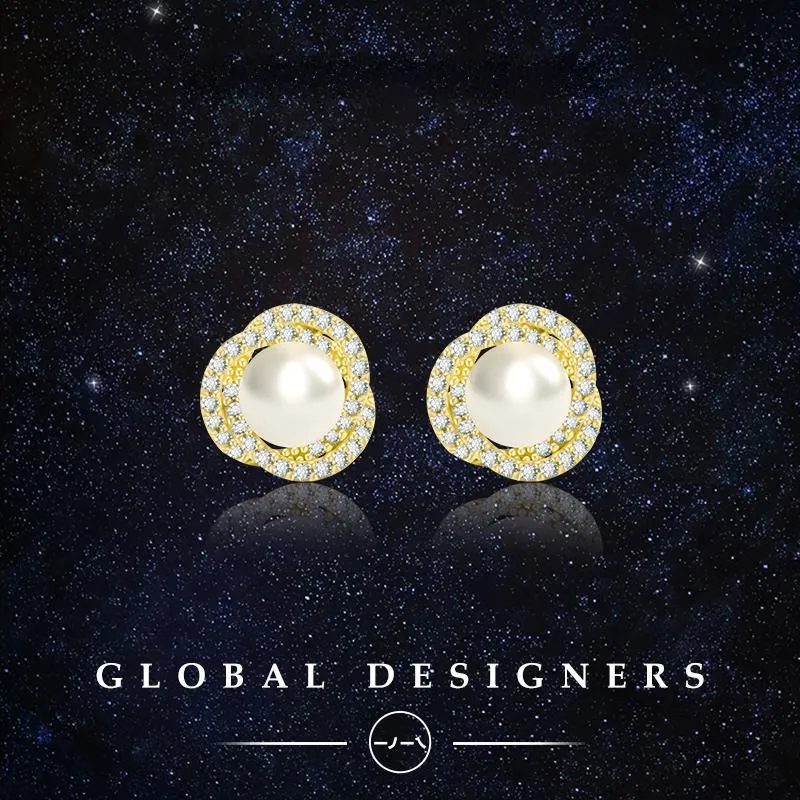 YPYN S925 Silver Stud Earrings Women's Light Yellow-1
