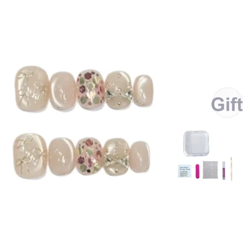 JIDUOMENG Bale Принцесса Розовый Кошачий глаз Блестки Бант Ленты для ногтей Ручной работы Накладные ногти