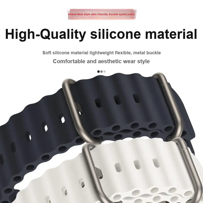 KUWU STREET Apple Compatibility Watch Band 210mm Silicone Material-2