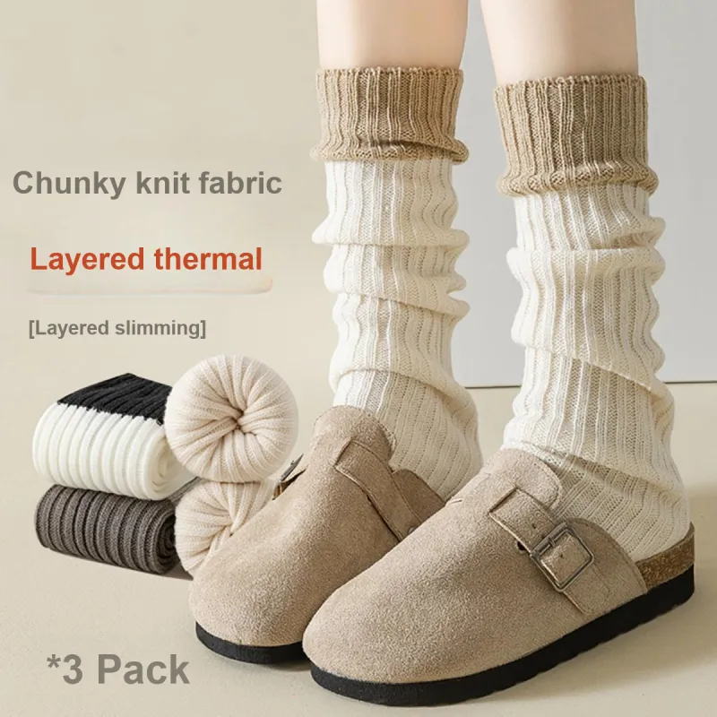 MIIOW Knee High Socks Women's 3 Pack-3