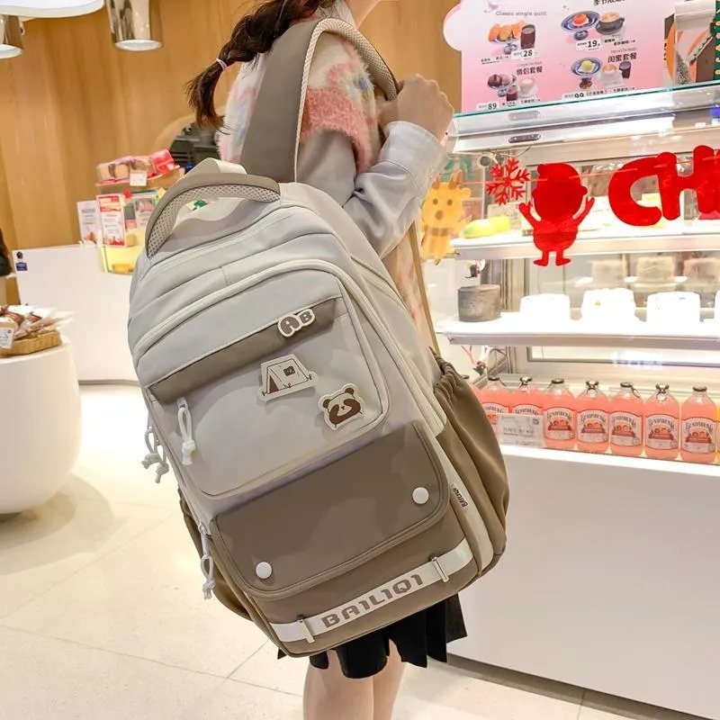 Alcohol Dragon Nylon Backpack Women's Multicolor-20
