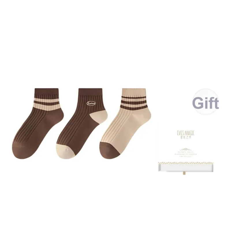 XIA.WA.ZHI.XIU Ankle Socks Women's Shopping Bag 3 Pack-3