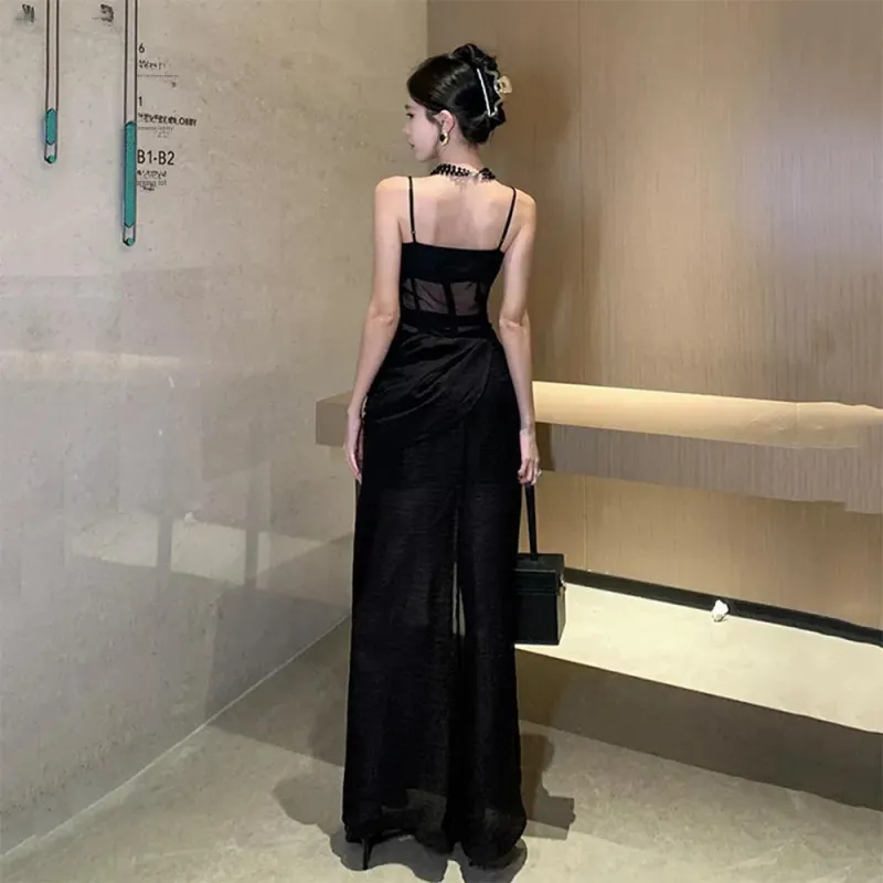 COVER TIME Slip Dresses Women's Black-2