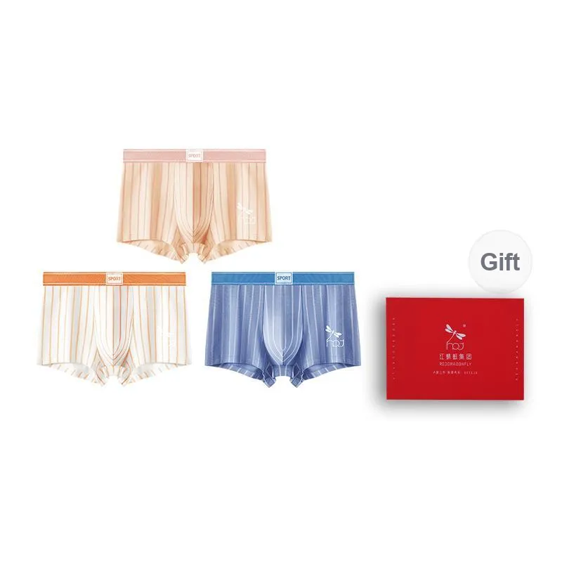 RED DRAGONFLY Cotton Panties Men's 3 Pack Gift Box Set-11