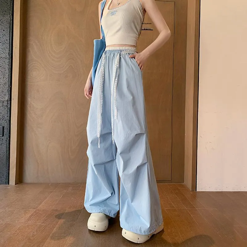 TORIGHT Cargo Pants Women's Blue+Bowknot Hair Tie Comes With-3