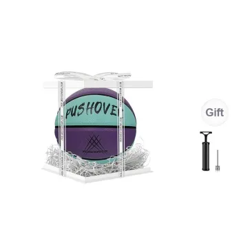PUSHOVER PU Basketball Purple Green Size 7 Training Unisex